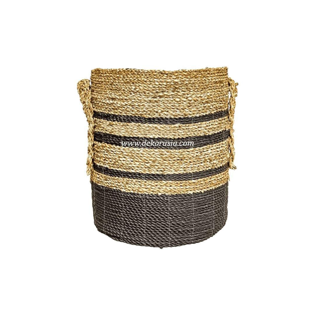 Banana Basket (Set 2) Black Strips, Basket Craft Storage Basket